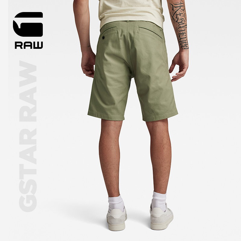 G-STAR RAW2024夏新Bronson2.0修身logo刺绣弹力男奇诺短裤D21040 - 图0