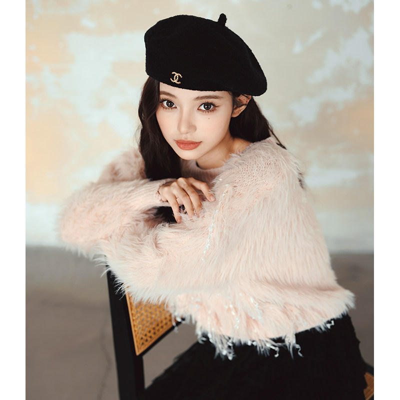 高级感超好看软糯仿貂毛衣女2026新款今年流行的漂亮小个子针织衫