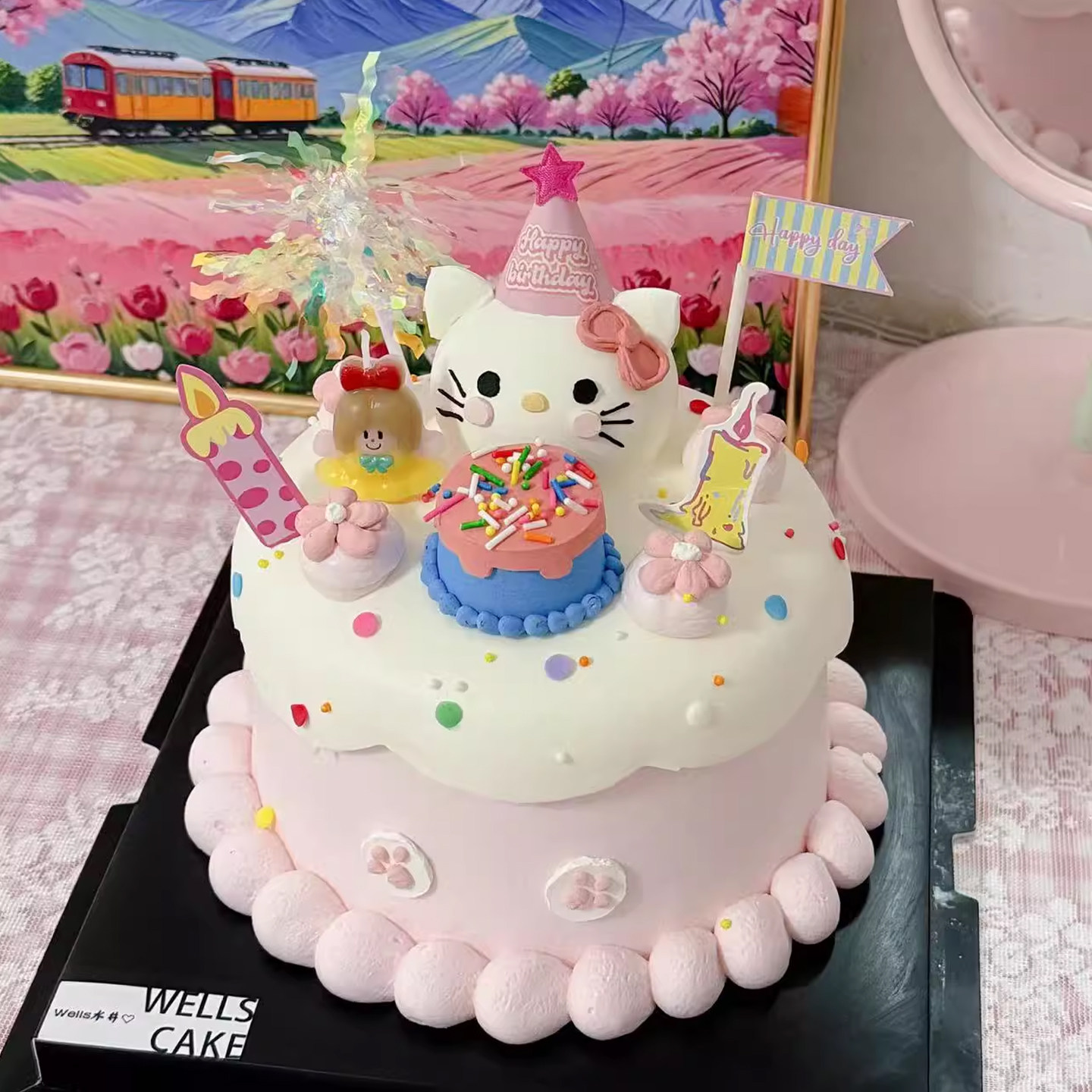 美乐蒂凯蒂猫kt猫卡通成品摆件生日蛋糕装饰可爱小女孩派对节日,淘宝优惠券,粉丝福利购,淘宝优惠卷