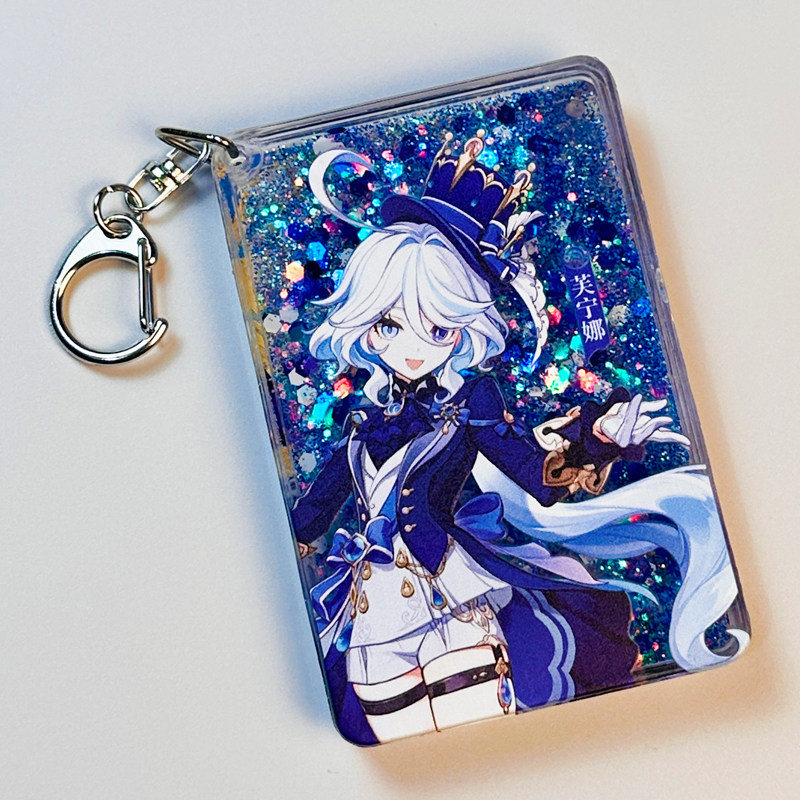 原神周边同人亚克力书包挂件包包芙宁娜芙卡洛斯钥匙扣流沙麻将