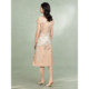Pink blue wardrobe V-neck jacquard dress