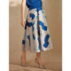 Powder Blue Wardrobe High Waist Printed Glossy Skirt