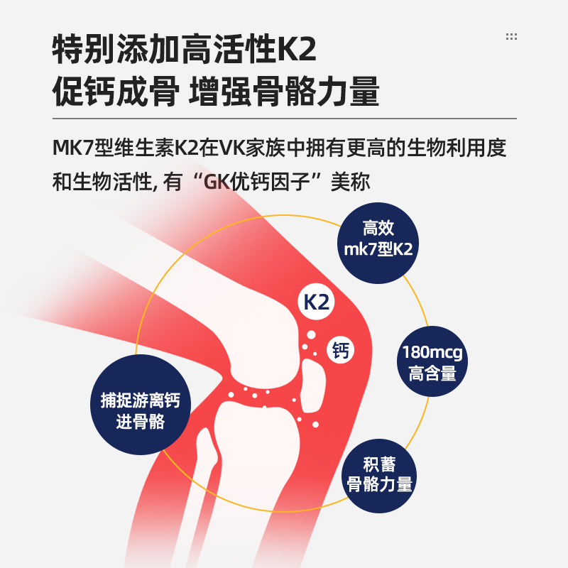 美国直邮 WEIDER韦德维生素D3/K2胶囊助钙吸收姜根关节骨骼90粒 - 图1