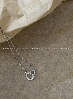 tows镂空满钻葫芦项链吊坠女精致轻奢高级设计感锁骨链