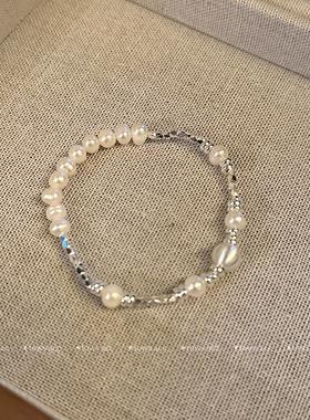 tows碎银珍珠手链女小众精致手串