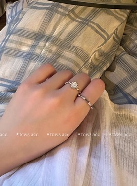 tows韩国ins小众设计感戒指竹节