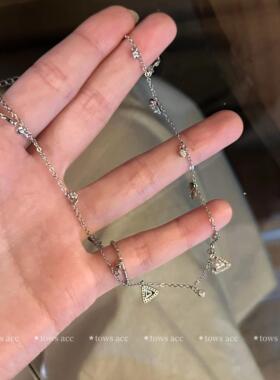 三角形锆石细闪项链女轻奢小众