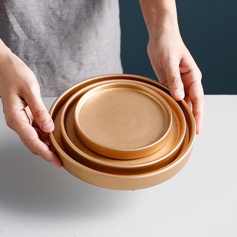 简亦|接水盘花盆陶瓷托盘圆形绿萝多肉花盆底盘,淘宝优惠券,粉丝福利购,淘宝优惠卷