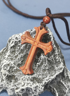 檀象男女紫檀十字架饰品