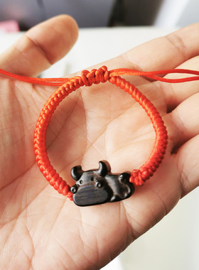 牛运猪猴兔马龙羊手绳招财生肖木