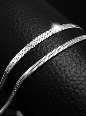 个性霸气短款锁骨项链子扁平蛇骨刀片链学生潮人男女士情侣配饰品