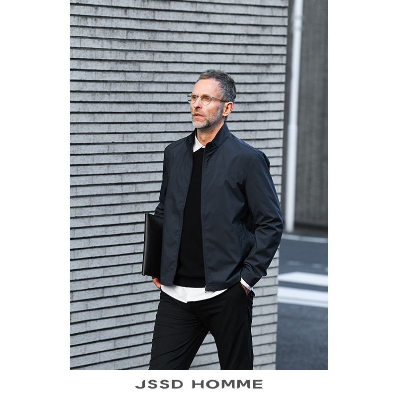 JSSD HOMME 2024春季新款日企料外套男士立领商务休闲夹克男款 - 图2