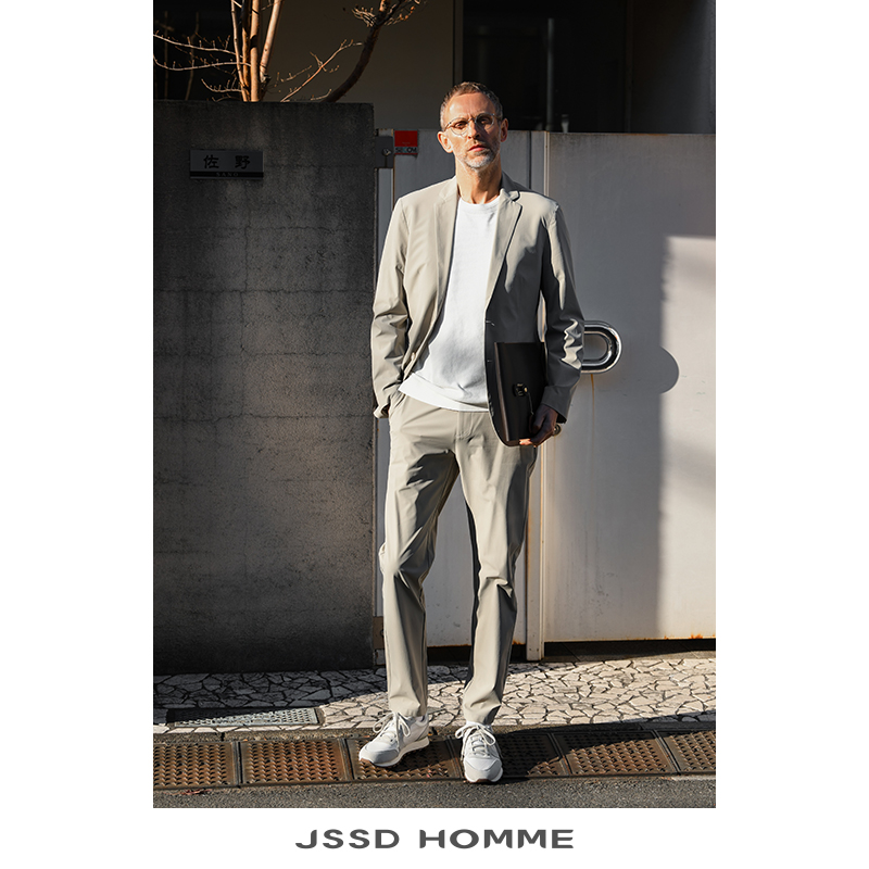 JSSD HOMME 2024春季新款男士免烫西服单西通勤平驳领西装外套男