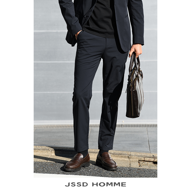 JSSD HOMME 春季新款通勤抗皱免烫微弹力休闲裤男款直筒长裤男士