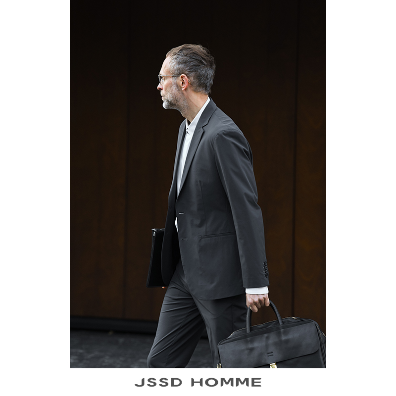 JSSD HOMME 2024春季新款男士免烫西服单西通勤平驳领西装外套男