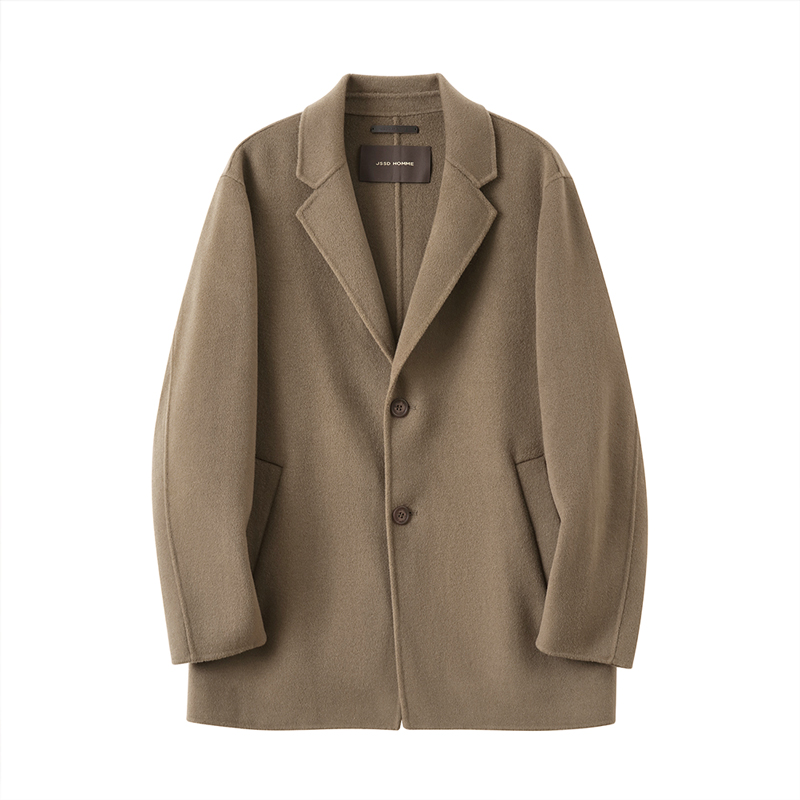 JSSD HOMME 冬季新款双面呢纯羊毛大衣男款中长款毛呢大衣外套男,淘宝优惠券,粉丝福利购,淘宝优惠卷