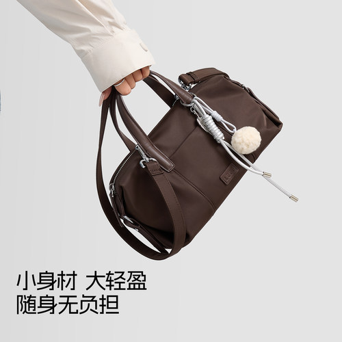 莱夫波士顿枕头包手提斜挎包女新款手拎包轻通勤尼龙帆布小包单肩 - 图2