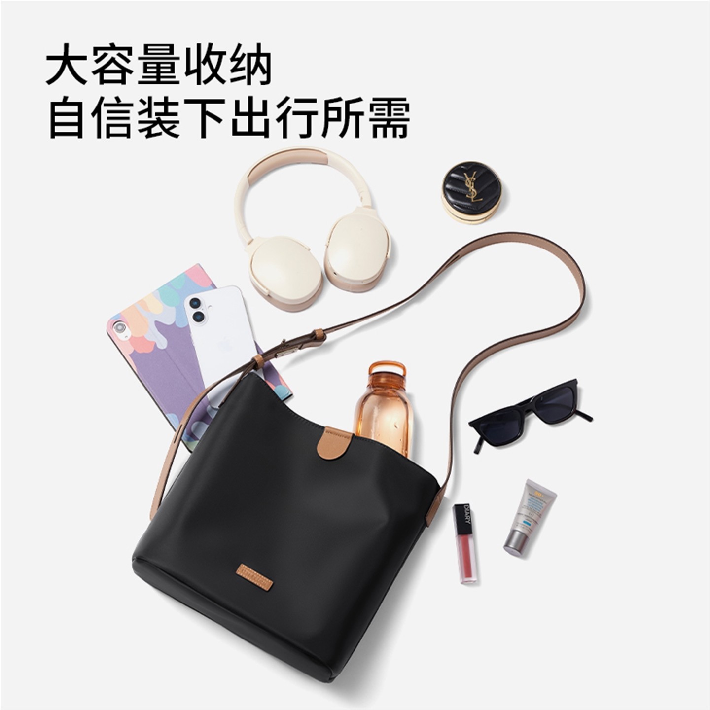 莱夫水桶包包女士大容量斜挎包2026新款尼龙帆布包轻便通勤单肩包,淘宝优惠券,粉丝福利购,淘宝优惠卷