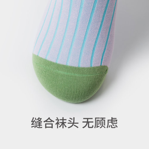 3双装SCHIESSER舒雅男女士中性3A抗菌抑菌炫彩条纹高筒袜子22337K - 图3