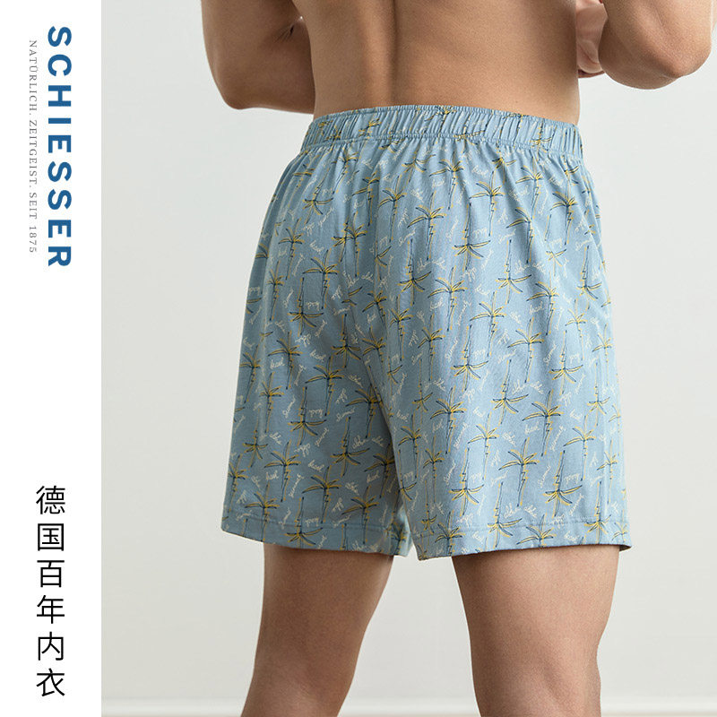 SCHIESSER舒雅男士纯棉印花亲肤透气速干阿罗裤家居短裤22567,淘宝优惠券,粉丝福利购,淘宝优惠卷
