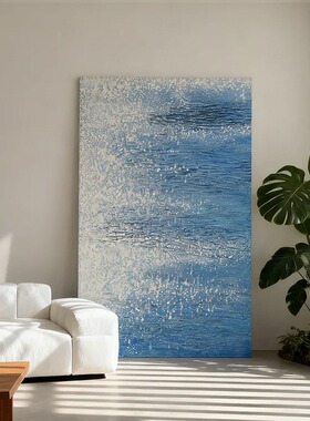 星空手绘油画高级感玄关客厅挂画