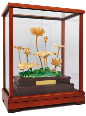 金箔莲花禅意高端商务礼品摆件