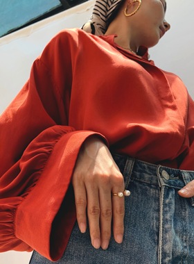 法式天然珍珠开口可调节戒指