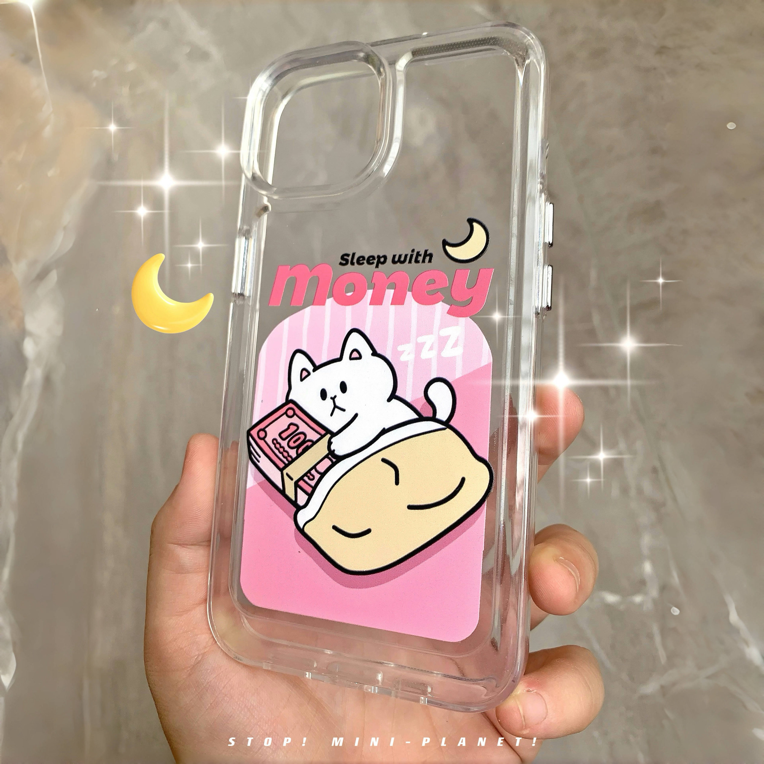 别动小行星｜睡钱猫原创iPhone14手机壳13promax12亚克力防摔个性潮可爱适用苹果15xs华为mate60pro小米vivo