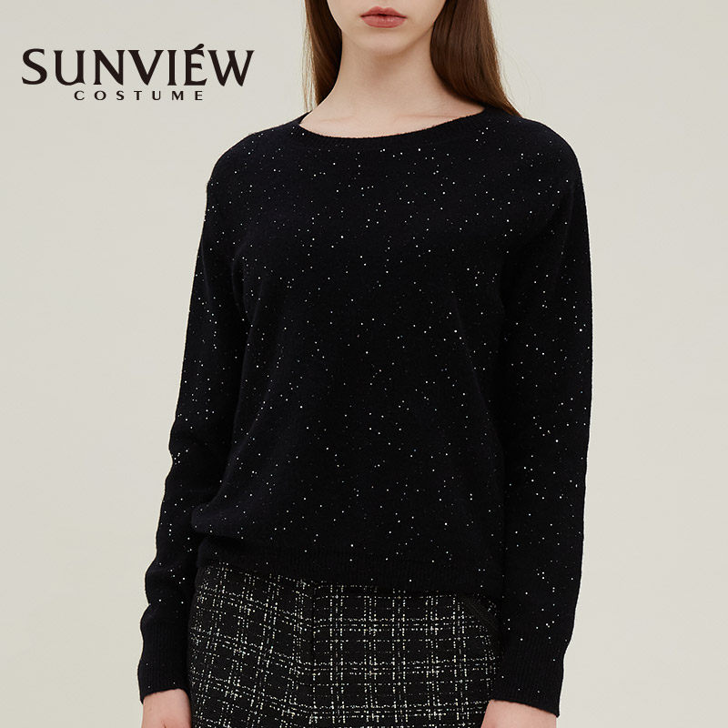 sunview /尚约纯色亮片bling简约 sunview尚约毛衣