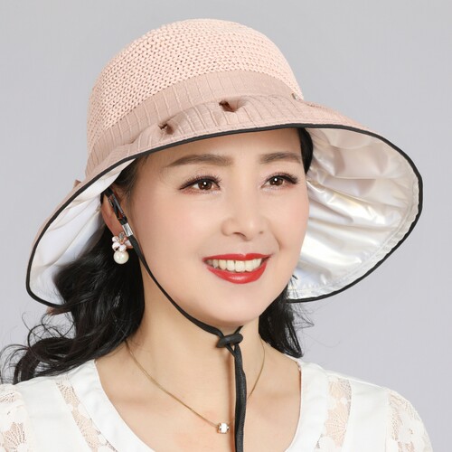 中老年人春夏天帽子女妈妈遮阳帽薄款老人奶奶大檐防晒出游渔夫帽 - 图0