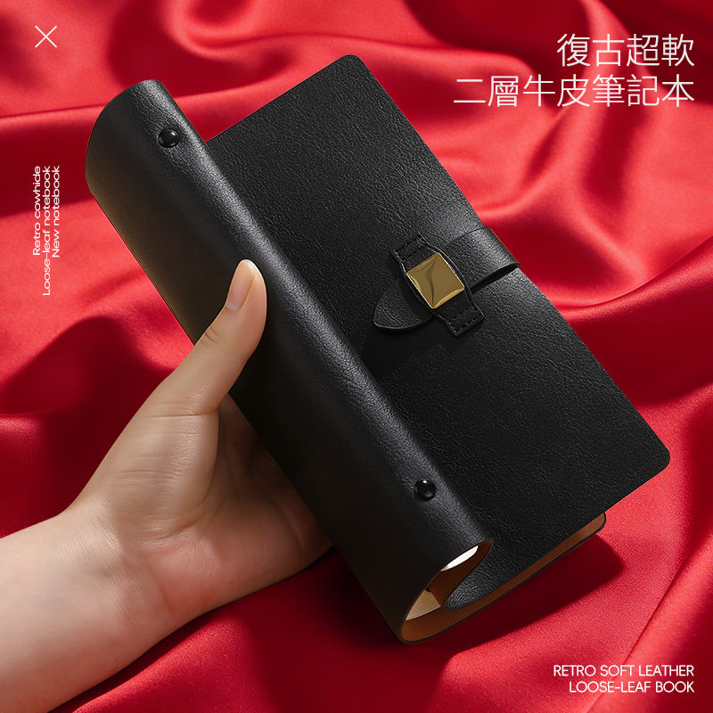 商务软皮活页笔记本定制印logo复古高级感记事本子书签礼盒套装2026年新款会议培训可拆卸A5精致刻字礼物礼品,淘宝优惠券,粉丝福利购,淘宝优惠卷