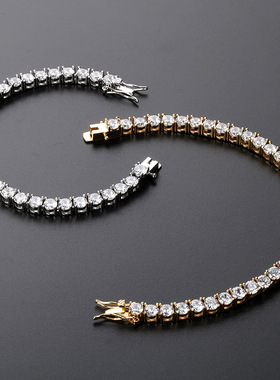 欧美爆款56mm男士嘻哈网球链微镶