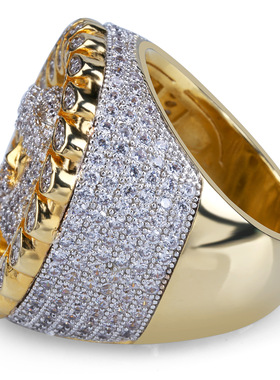 欧美大牌头像男士戒指个性微镶