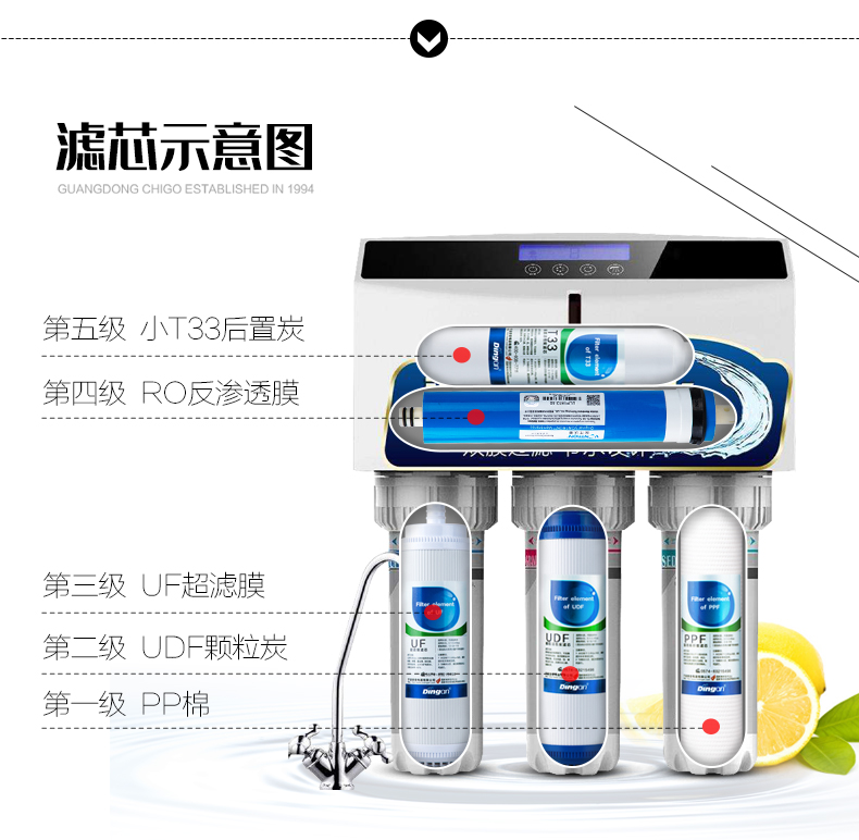 鼎安净水器通用滤芯双膜双出水安尔吉1205纯水机RU185PP棉插入式 - 图2