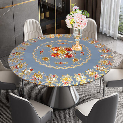 圆桌布防水防烫防油免洗 pvc塑料酒店台布加厚家用八仙桌餐桌布 - 图3
