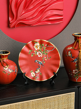 创意摆件欧式花瓶三件套家居w新婚房摆设客厅电视柜玄关装饰品礼