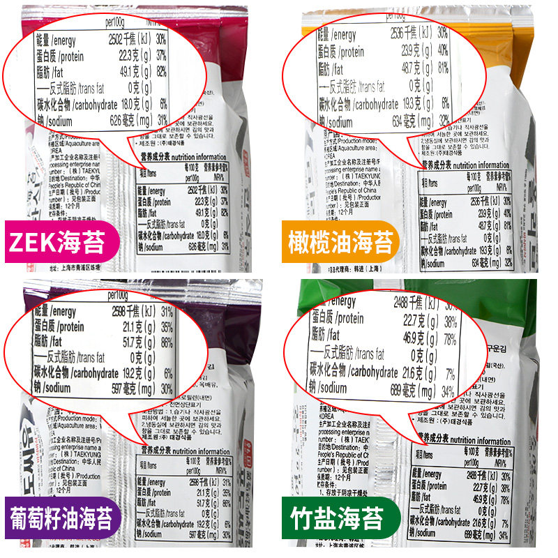 韩国进口即食zek 24包宝宝孕妇海苔 盈和食品海苔系列