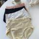 Women's pure cotton belly-climbing large size hip-packing high waist panties
