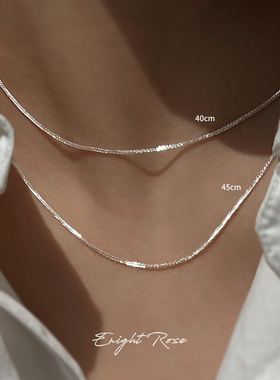 如意玫瑰/极细肖邦链纯银项链女