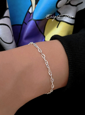 925纯银材质嘻哈风时尚潮酷手链