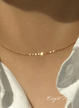 EnightRose14K注金嘴唇锁骨链女