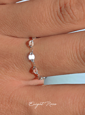 如意玫瑰/925纯银性感嘴唇链戒指