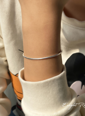 925纯银圆形蛇骨链手链ins简约