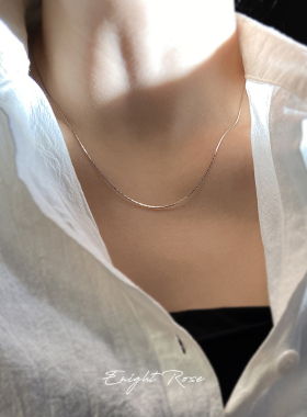 925纯银极细蛇骨项链男女