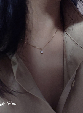 洗澡不用摘！14K包金女锆石单钻