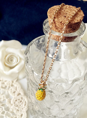 苹果草莓森系奢小众项链