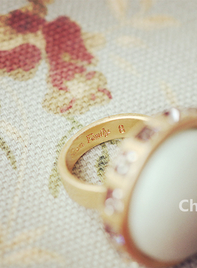 【亦许家】欧美时尚夸张复古美国高端切面钻天然石女食指戒