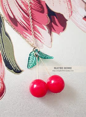 韩国俏皮风红樱桃饰品
