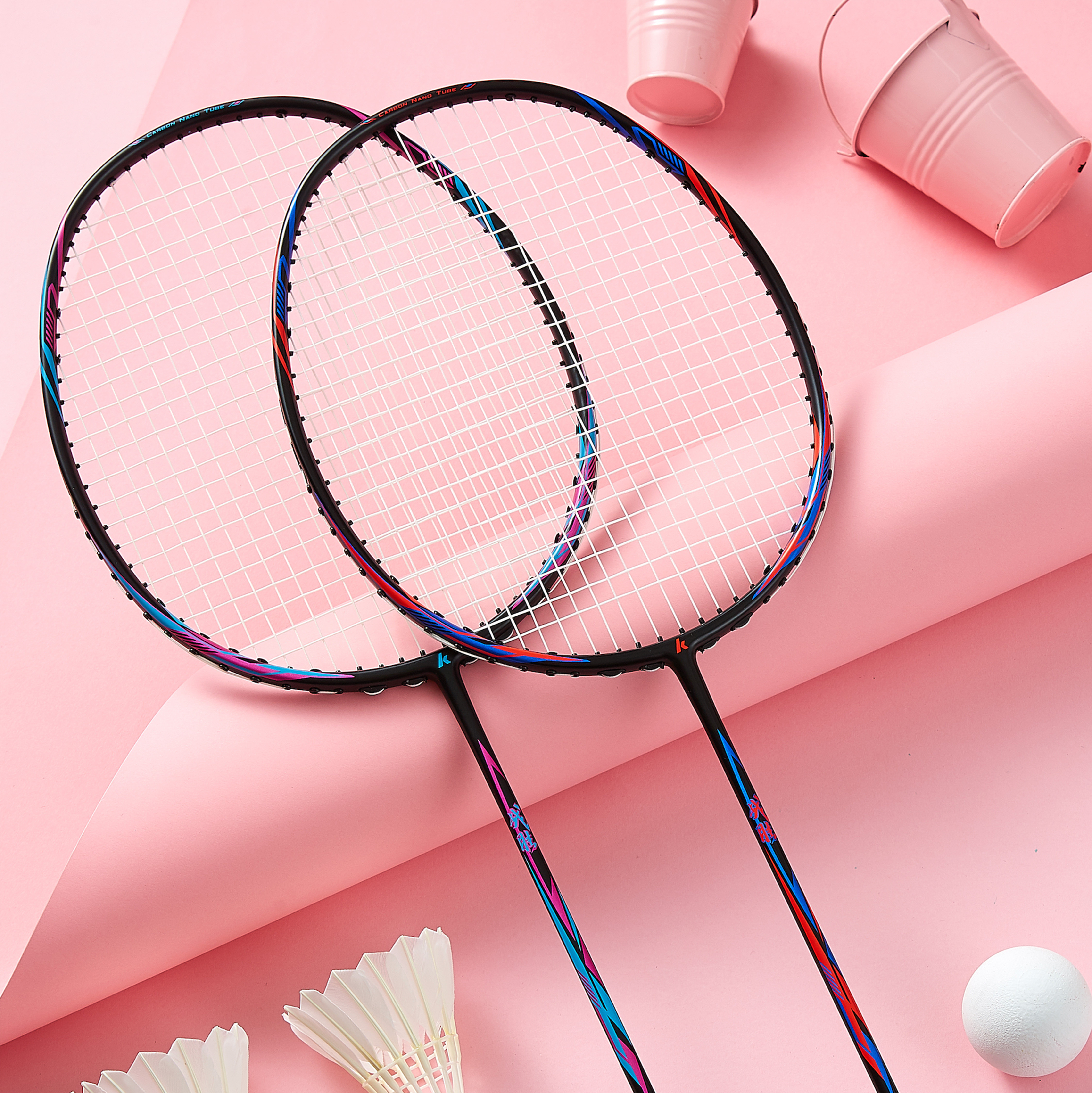 kawasaki/川崎 正品战胜羽毛球拍 超轻全碳素纤维训练比赛用专业