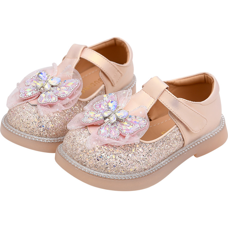 女童公主鞋水晶鞋儿童皮鞋水钻蝴蝶结单鞋2025春秋新款小女孩鞋子,淘宝优惠券,粉丝福利购,淘宝优惠卷
